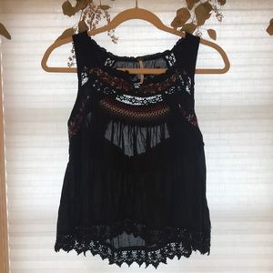 Embroidered Free People Babydoll Tank